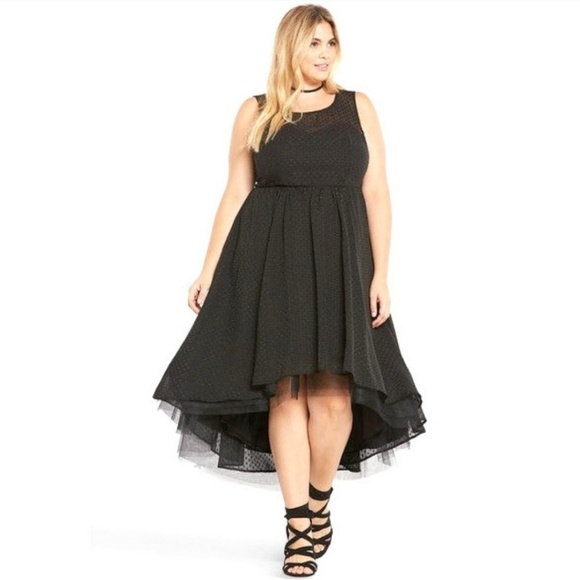 torrid Dresses & Skirts - 🆕 Torrid PLUS 20 2X Black Dot Hi Low Party Dress